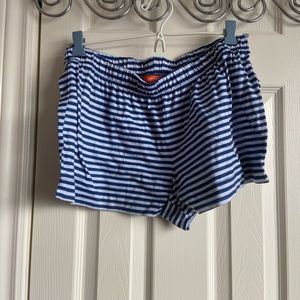 Blue/White Striped Sleep Shorts